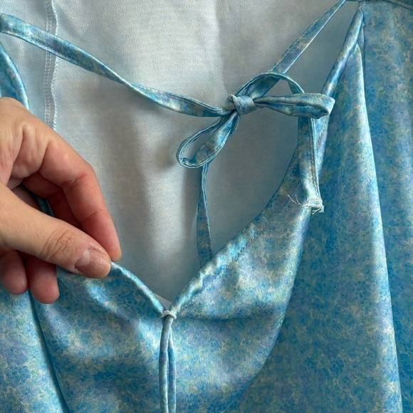 For Love & Lemons Light Blue Lace-Trim Slip Dress - Picture 7 of 8